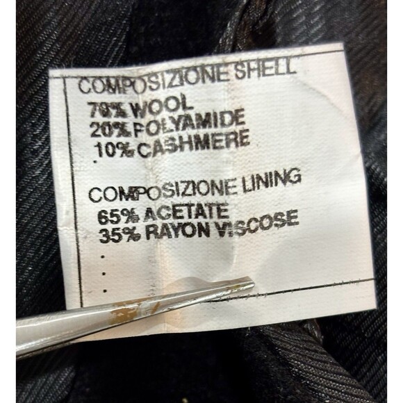 Rialto Men’s Italian Wool Cashmere 40 R Long Black Overcoat - Picture 7 of 13